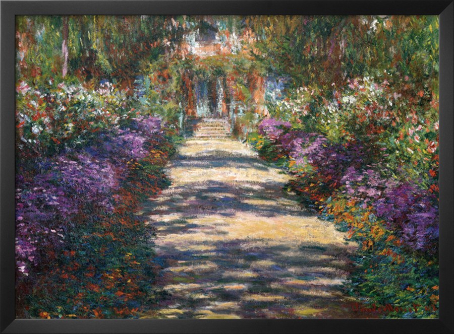 Garden at Giverny detailed - Claude Monet Paintings